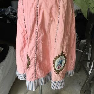 Trelise Cooper peach cotton hand embroidered skirt